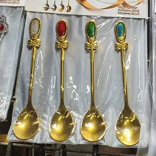 Stainless Steel Golden Tea Spoon 01335