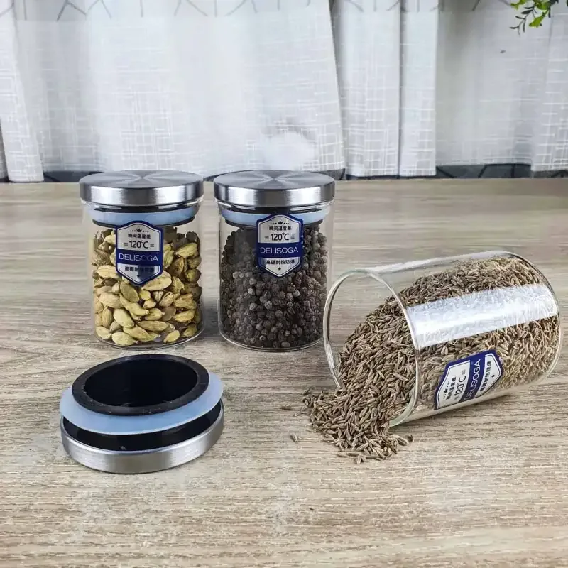 3pcs 230ml Glass Jar set Steel lid 01250