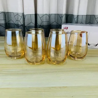 Deli Glass Golden Oval Plain 400ml AH 01274