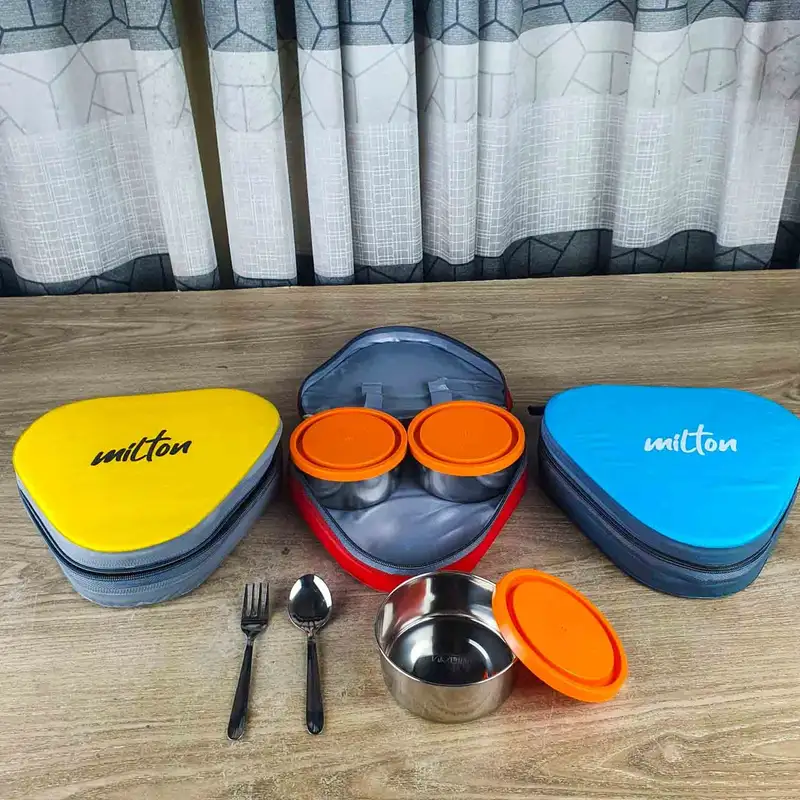 3pcs Bati Milton Triangle Lunch box with 2pcs spoon 00301