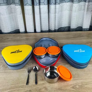 3pcs Bati Milton Triangle Lunch box with 2pcs spoon 00301