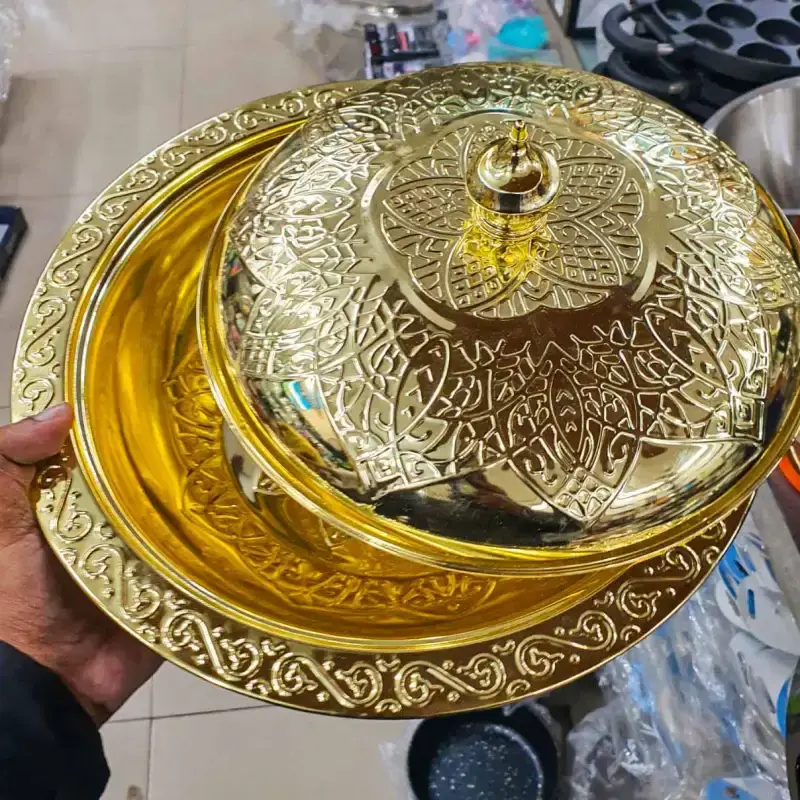 Stainless Steel Golden Serving Bowl 01262