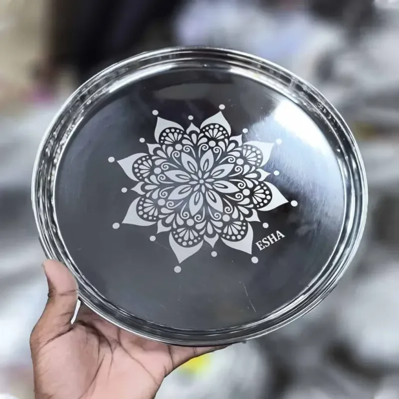 Stainless Steel Plate Flower Design 01429