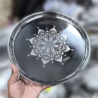 Stainless Steel Plate Flower Design 01429