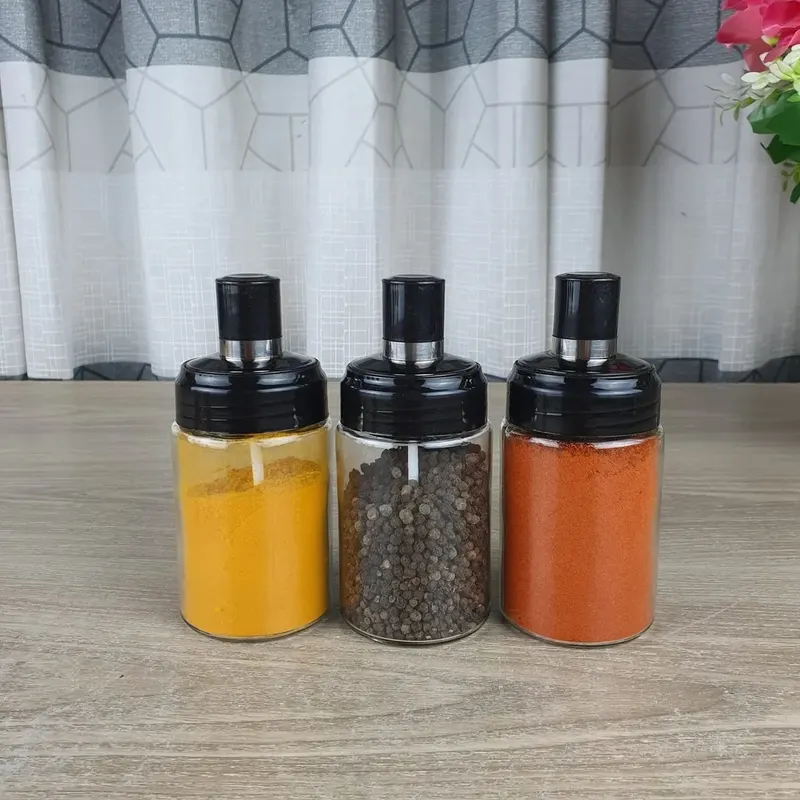 3Pcs Airtight Glass Jar Set With Spoon