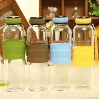 Glass Water Bottle with Silicone Gripper 01433