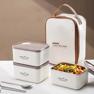 304 Stainless Steel 3pcs Lunch Box with bag 00832