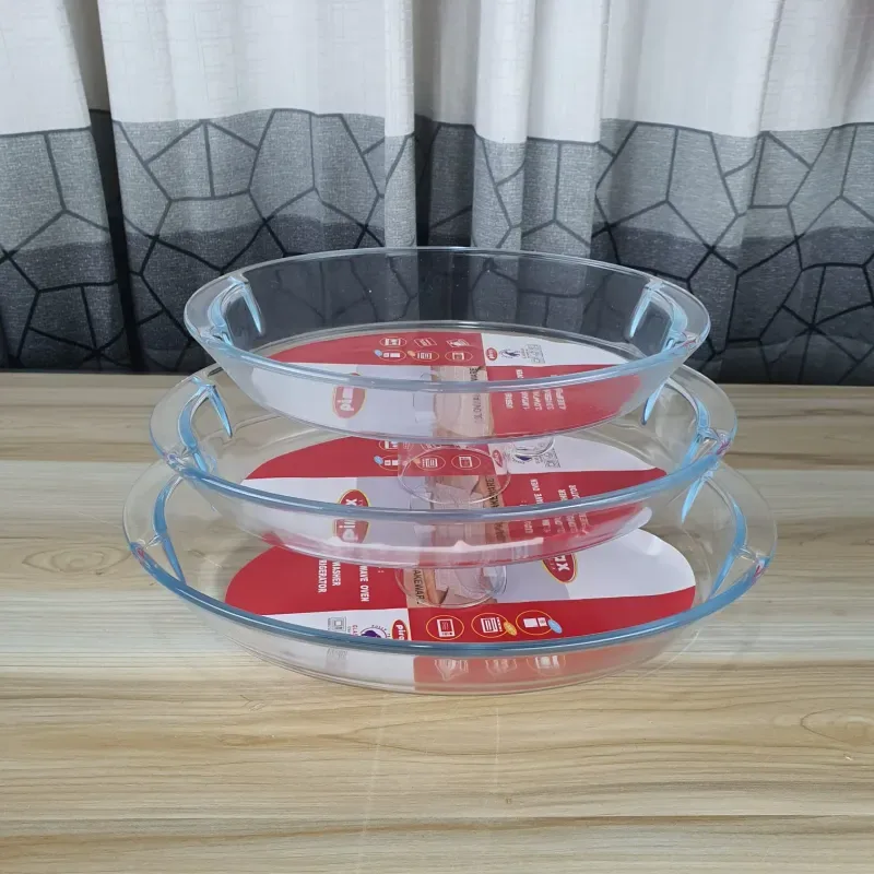 3pcs Oval Serving Dish Two Handle 00866