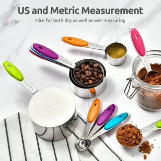 10pcs Stainless Steel Measurment cup 01366