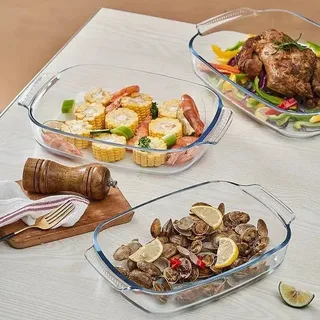 2 Handle 3pcs Rectangular Serving Dish 00897