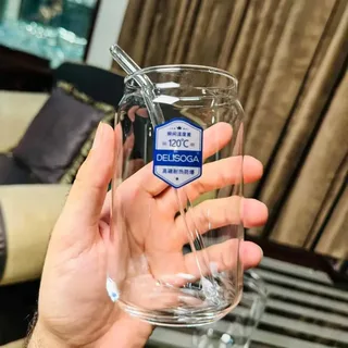 Can Glass With Straw 00906