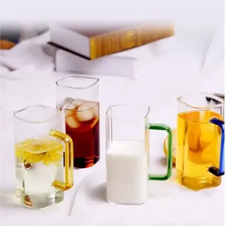 4pcs Borosilicate glass mug Square 01376