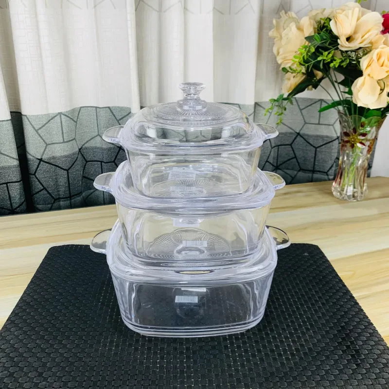 3pcs Pougine Square Serving dish with lid 00999