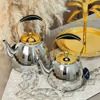 2 Pcs Steel Kettle Set Step Design 00955
