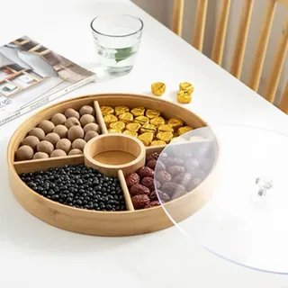 Wooden Snacks Storage Box - Round 00973