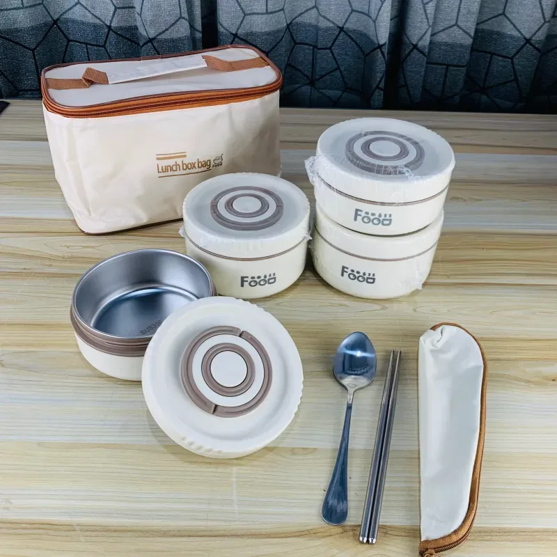 4Pcs 316 Grade Stainless steel Lunch box with bag