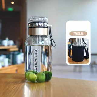 Sports Water Bottle with Glass Lid 00528
